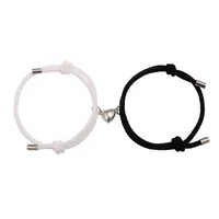 Alloy Heart Magnets Attract Simple Couple Bracelets A Pair Jewelry Wholesale Doublewinwholesale main image 4
