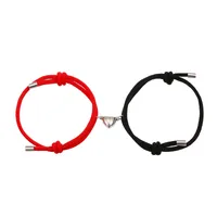 Alloy Heart Magnets Attract Simple Couple Bracelets A Pair Jewelry Wholesale Doublewinwholesale main image 3