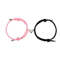 Alloy Heart Magnets Attract Simple Couple Bracelets A Pair Jewelry Wholesale Doublewinwholesale main image 2