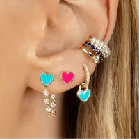 Heart Fashion Copper Plating Inlaid Shell Earrings main image 2