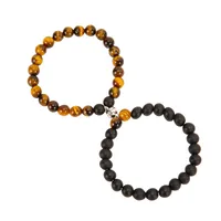 Round Simple Style Alloy Tiger Eye Bracelets Wholesale sku image 2