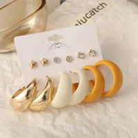 Flower Ethnic Style Arylic Artificial Gemstones Plating Earrings main image 2