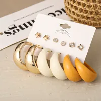 Flower Ethnic Style Arylic Artificial Gemstones Plating Earrings main image 3