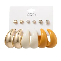 Flower Ethnic Style Arylic Artificial Gemstones Plating Earrings main image 5