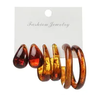 Flower Ethnic Style Arylic Artificial Gemstones Plating Earrings sku image 11