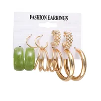 Flower Ethnic Style Arylic Artificial Gemstones Plating Earrings sku image 22
