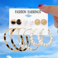 Flower Ethnic Style Arylic Artificial Gemstones Plating Earrings sku image 8