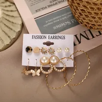 Flower Ethnic Style Arylic Artificial Gemstones Plating Earrings sku image 3