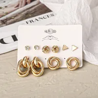 Flower Ethnic Style Arylic Artificial Gemstones Plating Earrings sku image 6