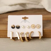 Flower Ethnic Style Arylic Artificial Gemstones Plating Earrings sku image 5