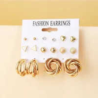 Flower Ethnic Style Arylic Artificial Gemstones Plating Earrings sku image 9