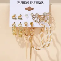 Flower Ethnic Style Arylic Artificial Gemstones Plating Earrings sku image 17