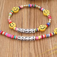 Letter Bohemian No Inlaid Plastic Soft Clay Bracelets Wholesale main image 4