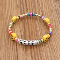 Letter Bohemian No Inlaid Plastic Soft Clay Bracelets Wholesale sku image 1