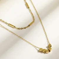 Géométrique Mode Acier Inoxydable Collier De Gros main image 1