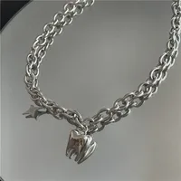 Silver Plated 304 Stainless Steel Necklace Wholesale sku image 1