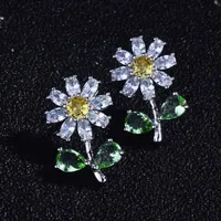 Flower Streetwear Copper Artificial Gemstones Earrings Ear Studs main image 2