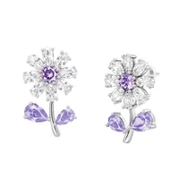 Flower Streetwear Copper Artificial Gemstones Earrings Ear Studs main image 5