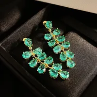 Flower Copper Gem Earrings Ear Studs main image 1