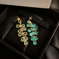 Flower Copper Gem Earrings Ear Studs main image 2