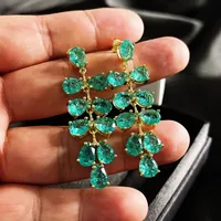 Flower Copper Gem Earrings Ear Studs main image 3