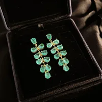 Flower Copper Gem Earrings Ear Studs main image 4