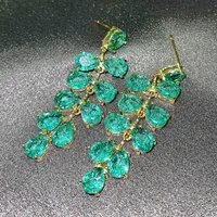 Flower Copper Gem Earrings Ear Studs main image 5