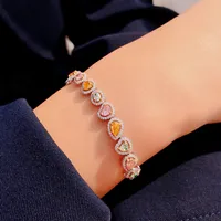 Geometric Fashion Gem Copper Bracelets Wholesale main image 1