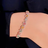 Geometric Fashion Gem Copper Bracelets Wholesale main image 2