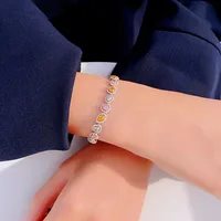 Geometric Fashion Gem Copper Bracelets Wholesale main image 3