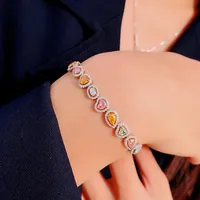 Geometric Fashion Gem Copper Bracelets Wholesale main image 4