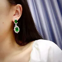 Geometric Fashion Copper Gem Diamond Earrings Ear Studs main image 4