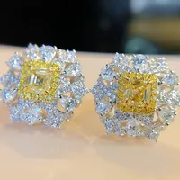 Geometric Fashion Copper Gem Earrings Ear Studs main image 4