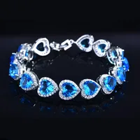 Heart Retro Artificial Gemstones Copper Bracelets Wholesale main image 1