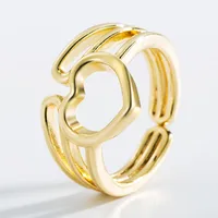 Mode Le Cuivre Cœur Pierres Précieuses Artificielles Femmes main image 3