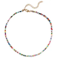 Bohemian Vintage Miyuki Beads Chain Solid Color Necklace Wholesale Doublewinwholesale sku image 4