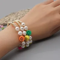 Smile Face Bohemian No Inlaid Soft Clay Bracelets Wholesale main image 1