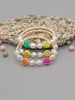 Smile Face Bohemian No Inlaid Soft Clay Bracelets Wholesale main image 3