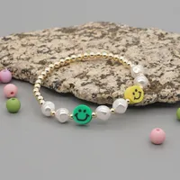 Smile Face Bohemian No Inlaid Soft Clay Bracelets Wholesale main image 4