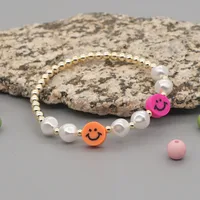 Smile Face Bohemian No Inlaid Soft Clay Bracelets Wholesale sku image 2