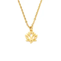 Lotus Fashion Stainless Steel Necklace Wholesale sku image 1
