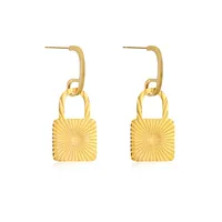 Géométrique Mode Acier Inoxydable Pas D'Incrustation Placage Des Boucles D'Oreilles main image 5