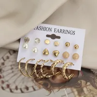 1 Set C Shape Simple Style Classic Style Alloy Artificial Crystal Artificial Pearls Plating Ear Studs main image 3