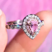 Estilo Simple Cobre Gotitas De Agua Piedras Preciosas Artificiales Mujeres Anillos main image 3