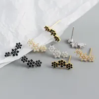 Flower Fashion Gem Plating Earrings Ear Studs main image 3