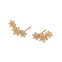 Flower Fashion Gem Plating Earrings Ear Studs main image 1