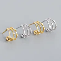 Géométrique Mode Argent Sterling 925 Gemme Placage Des Boucles D'Oreilles Boucles D'Oreilles main image 2