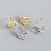 Géométrique Mode Argent Sterling 925 Gemme Placage Des Boucles D'Oreilles Boucles D'Oreilles main image 3