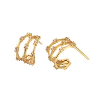 Géométrique Mode Argent Sterling 925 Gemme Placage Des Boucles D'Oreilles Boucles D'Oreilles main image 5