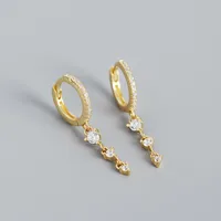 Geometric Fashion 925 Sterling Silver Gem Plating Earrings sku image 1